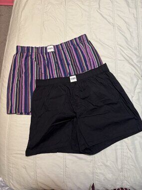 Victoria’s Secret Boxer Shorts Sleep Wear Lounge Set Of 2 Pairs Large